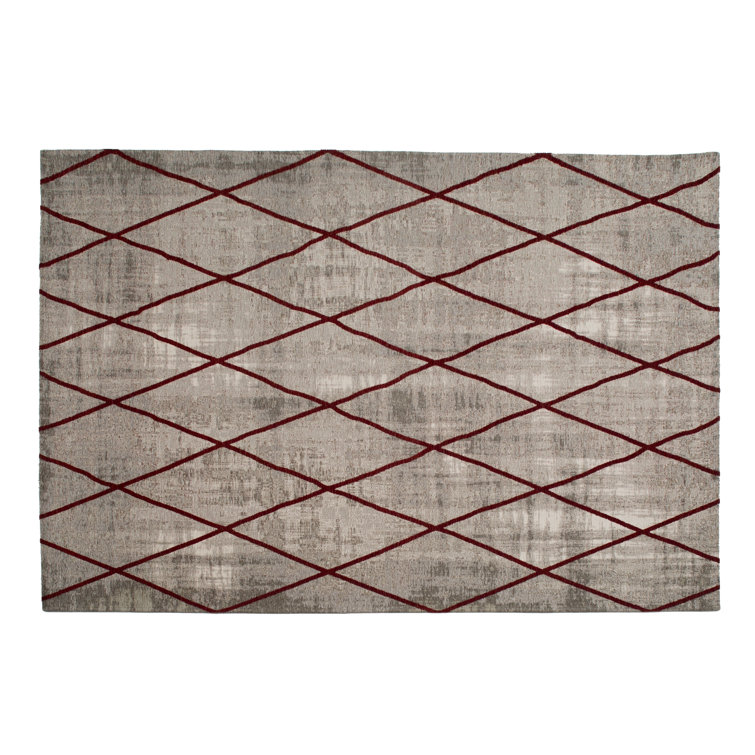 Ebern Designs Sanner Red/Grey Area Rug Wayfair.co.uk